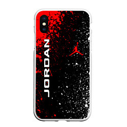 Чехол iPhone XS Max матовый MICHAEL JORDAN, цвет: 3D-белый