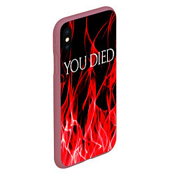 Чехол iPhone XS Max матовый YOU DIED, цвет: 3D-малиновый — фото 2