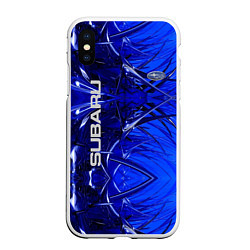 Чехол iPhone XS Max матовый Subaru, цвет: 3D-белый