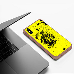 Чехол iPhone XS Max матовый JoJo Bizarre Adventure, цвет: 3D-коричневый — фото 2