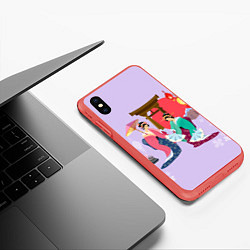 Чехол iPhone XS Max матовый Geishas, цвет: 3D-красный — фото 2