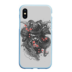 Чехол iPhone XS Max матовый Samurai, цвет: 3D-голубой