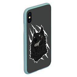 Чехол iPhone XS Max матовый Волк, цвет: 3D-мятный — фото 2