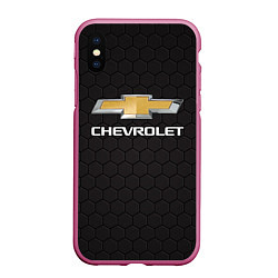 Чехол iPhone XS Max матовый CHEVROLET, цвет: 3D-малиновый