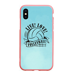 Чехол iPhone XS Max матовый LIVE! LOVE! VOLLEYBALL!