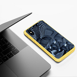 Чехол iPhone XS Max матовый Геометрия, цвет: 3D-желтый — фото 2