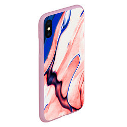 Чехол iPhone XS Max матовый Fluid art, цвет: 3D-розовый — фото 2