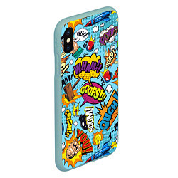 Чехол iPhone XS Max матовый Pop art comics, цвет: 3D-мятный — фото 2