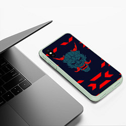 Чехол iPhone XS Max матовый Демон они, цвет: 3D-салатовый — фото 2