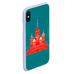 Чехол iPhone XS Max матовый Москва, цвет: 3D-светло-сиреневый — фото 2