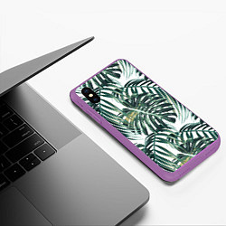 Чехол iPhone XS Max матовый Тропики, цвет: 3D-фиолетовый — фото 2