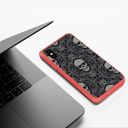Чехол iPhone XS Max матовый Skulls, цвет: 3D-красный — фото 2