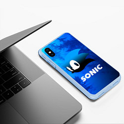 Чехол iPhone XS Max матовый СОНИК SONIC, цвет: 3D-голубой — фото 2