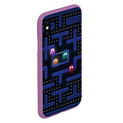 Чехол iPhone XS Max матовый Pacman, цвет: 3D-фиолетовый — фото 2