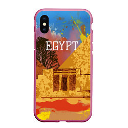 Чехол iPhone XS Max матовый Египет Пирамида Хеопса, цвет: 3D-малиновый