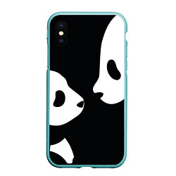 Чехол iPhone XS Max матовый Panda, цвет: 3D-мятный