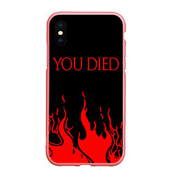 Чехол iPhone XS Max матовый YOU DIED, цвет: 3D-баблгам