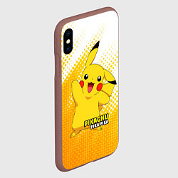 Чехол iPhone XS Max матовый Pikachu Pika Pika, цвет: 3D-коричневый — фото 2