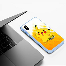 Чехол iPhone XS Max матовый Pikachu Pika Pika, цвет: 3D-голубой — фото 2