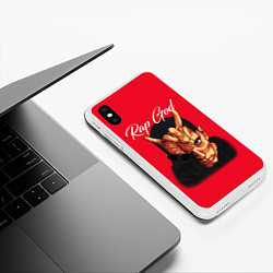 Чехол iPhone XS Max матовый EMINEM RAP GOD, цвет: 3D-белый — фото 2