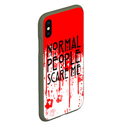 Чехол iPhone XS Max матовый Normal People Scare Me, цвет: 3D-темно-зеленый — фото 2