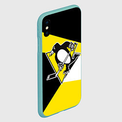 Чехол iPhone XS Max матовый Pittsburgh Penguins Exclusive, цвет: 3D-мятный — фото 2