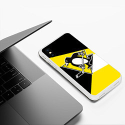 Чехол iPhone XS Max матовый Pittsburgh Penguins Exclusive, цвет: 3D-белый — фото 2