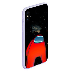 Чехол iPhone XS Max матовый Among Us, цвет: 3D-светло-сиреневый — фото 2