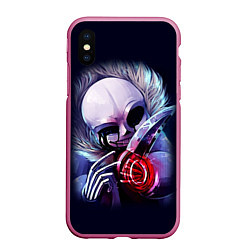 Чехол iPhone XS Max матовый UNDERTALE SANS, цвет: 3D-малиновый