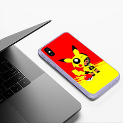 Чехол iPhone XS Max матовый Brawl starsLeon pikachu, цвет: 3D-светло-сиреневый — фото 2
