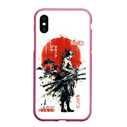 Чехол iPhone XS Max матовый ONE PIECE ZOHO SAMURAI, цвет: 3D-малиновый