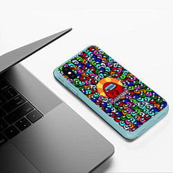 Чехол iPhone XS Max матовый Among Us SHHHHHHH!, цвет: 3D-мятный — фото 2