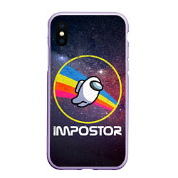 Чехол iPhone XS Max матовый NASA Impostor, цвет: 3D-светло-сиреневый