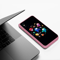 Чехол iPhone XS Max матовый Among Us, цвет: 3D-малиновый — фото 2