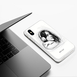 Чехол iPhone XS Max матовый Billie Eilish карандаш, цвет: 3D-белый — фото 2