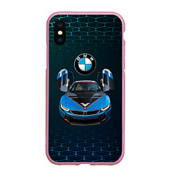 Чехол iPhone XS Max матовый BMW i8 Turbo тюнинговая, цвет: 3D-розовый