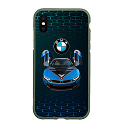 Чехол iPhone XS Max матовый BMW i8 Turbo тюнинговая, цвет: 3D-темно-зеленый