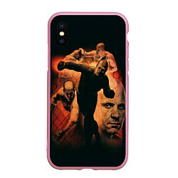 Чехол iPhone XS Max матовый Федор Емельяненко Император, цвет: 3D-розовый