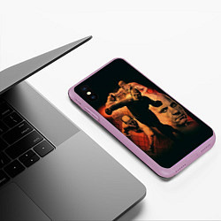 Чехол iPhone XS Max матовый Федор Емельяненко Император, цвет: 3D-сиреневый — фото 2