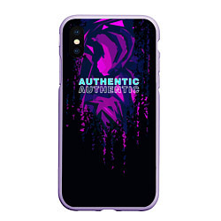 Чехол iPhone XS Max матовый AUTHENTIC, цвет: 3D-светло-сиреневый