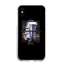 Чехол iPhone XS Max матовый Skatebordig, цвет: 3D-белый
