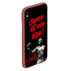 Чехол iPhone XS Max матовый Israel Adesanya, цвет: 3D-красный — фото 2