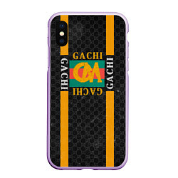 Чехол iPhone XS Max матовый Gachi Gucci, цвет: 3D-сиреневый