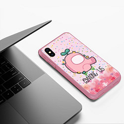 Чехол iPhone XS Max матовый Among Us girl, цвет: 3D-малиновый — фото 2