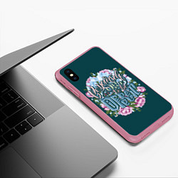 Чехол iPhone XS Max матовый Леттеринг Its Ok to be different, цвет: 3D-малиновый — фото 2