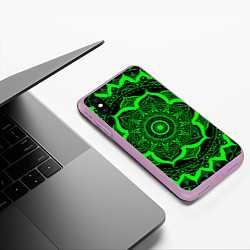 Чехол iPhone XS Max матовый Mandala, цвет: 3D-сиреневый — фото 2