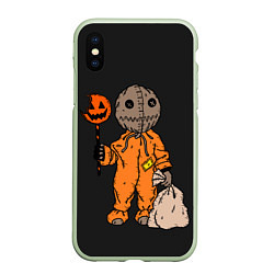 Чехол iPhone XS Max матовый Halloween, цвет: 3D-салатовый