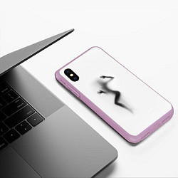 Чехол iPhone XS Max матовый ДЕВУШКА ЗА СТЕКЛОМ, цвет: 3D-сиреневый — фото 2