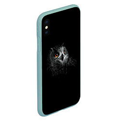 Чехол iPhone XS Max матовый Сова, цвет: 3D-мятный — фото 2