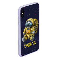 Чехол iPhone XS Max матовый Among Us Space, цвет: 3D-светло-сиреневый — фото 2